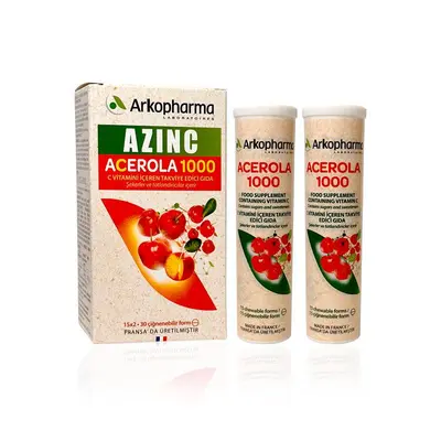 AZINC ACEROLA 1000 C Vitamini İçeren Takviye Edici Gıda