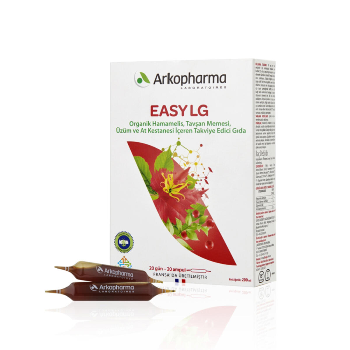 EASY LG - Organik Hamamelis, Tavşan Memesi, Üzüm ve At Kestanesi İçeren Takviye Edici Gıda